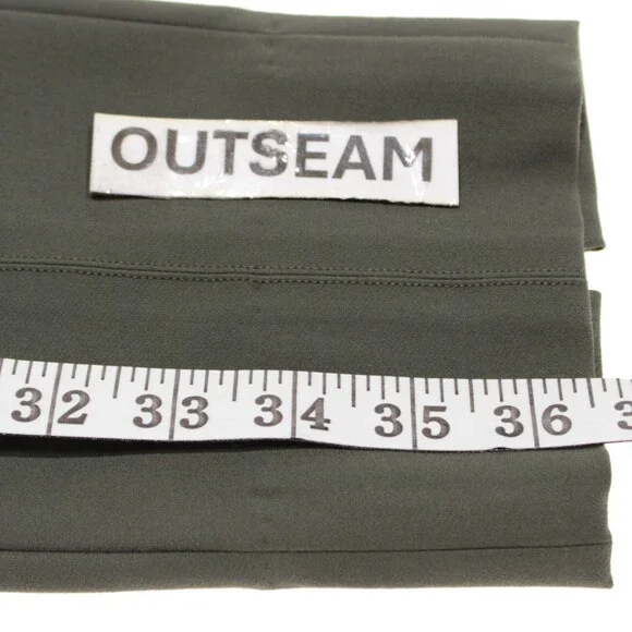 Vince NWT Casual Pleated Pants w/ Ankle Slits Size XS in Green Cotton Blend